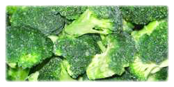 organic frozen broccoli in bulk packaging